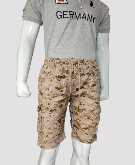 A Zaraa Cotton Shots for Mens Khaki Brown Army 6