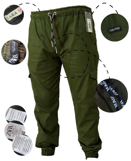 A Zaraa Trousers Olive Green