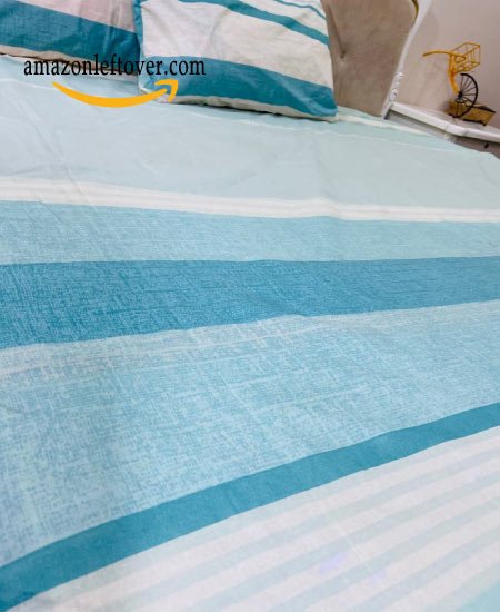 Premium Cotton Bed Sheet Blue Strips