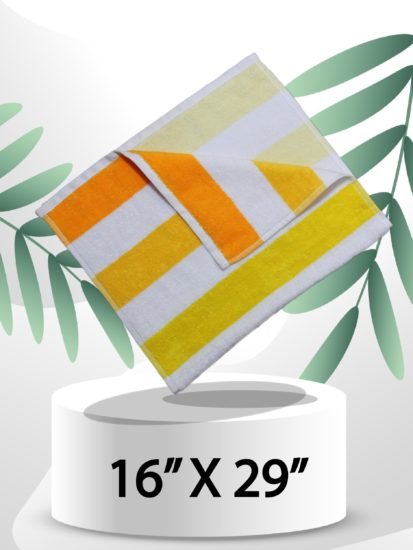 Egyptian Cotton Towels Orange, Yellow, White Strips