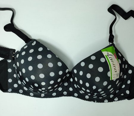 Black Polka Dot Bra 42