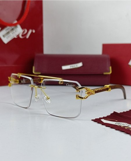 Cartier Golden Wood Power Glasses Frame-CRT23 - Image 3