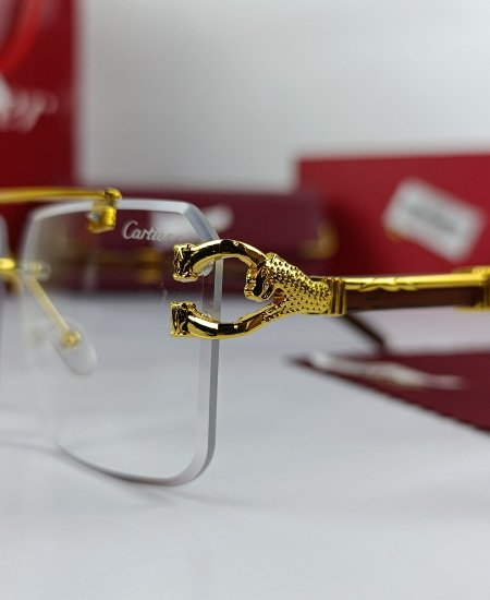 Cartier Golden Wood Power Glasses Frame-CRT23