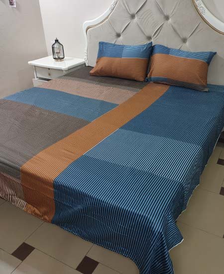 Cotton Satin Bedsheet Elegant Lines TC-240 Jungle Tree