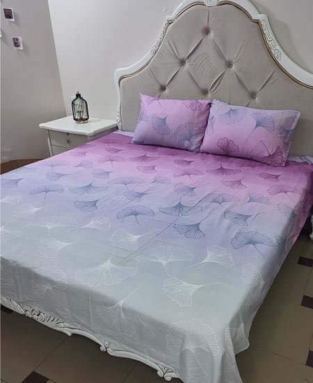 Cotton Satin Bedsheet Plum Flaura TC-240 Jungle Tree