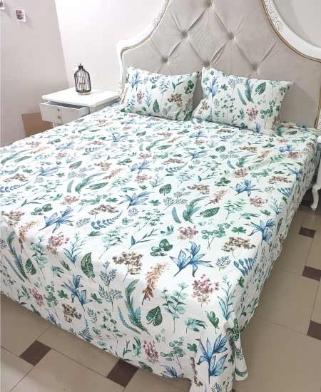 Cotton Satin Bedsheet TC-240 Jungle Tree