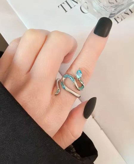 Jungle Tree 925 Sterling Silver Snake Rings