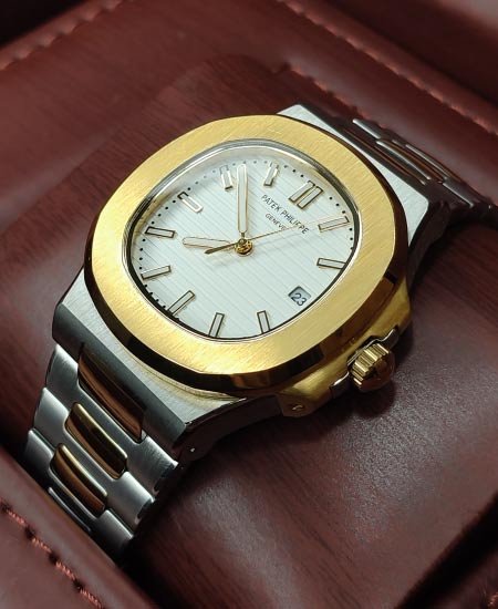 PATK PHLIPE Watch for men Nautilus 2-Tone 3700 White Dial 3800
