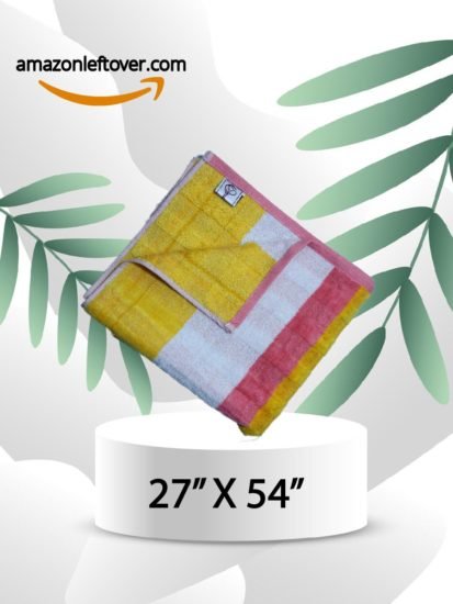 Bath Towel Elegant Yellow Pink strips