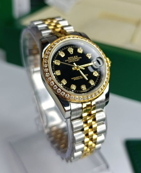 ROLX Women Watch DATEJUST 69173 Black DIAMOND DIAL