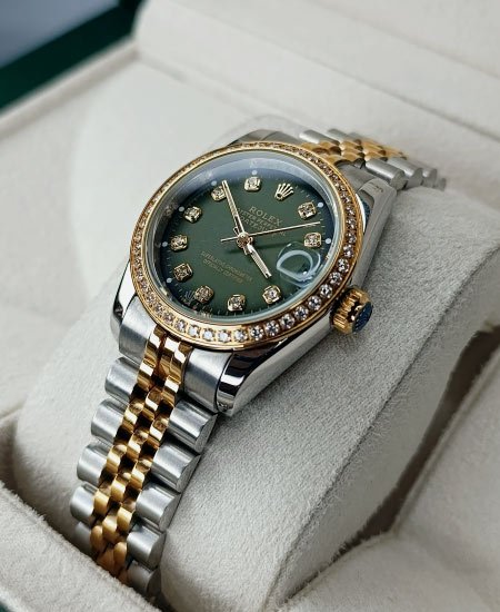 ROLEX Women Watch DATEJUST LADY 69173 Olive Green DIAMOND DIAL