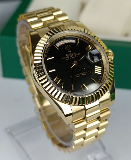 Rolex Day Date Watch Yellow Gold Black Dial Roman 228238 - Image 3