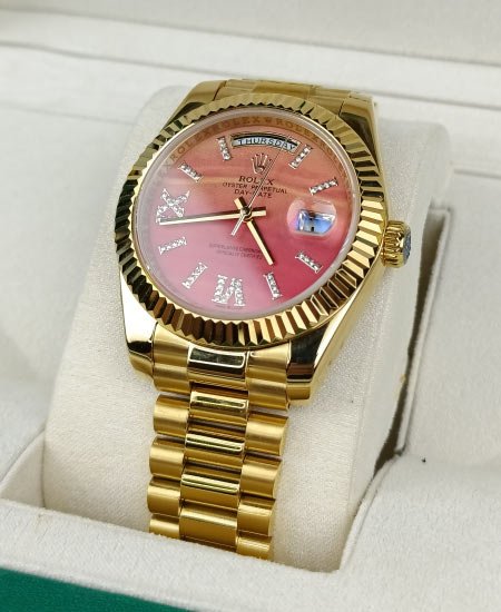 Rolex Day-Date with Carnelian Dial Oyster bezel Watch 128238-0088