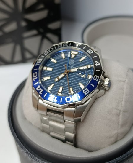 TAG Heuer watch for men Aquaracer GMT With Blue and Black Bezel WAY201T.BA0927
