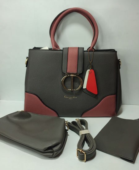 C Dior Handbags 3Pc Gray Ladies