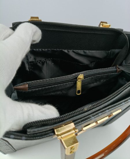 LV Tote Handbag Black 009 - Image 4