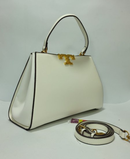 Torry Burch handbags Eleanor Leather Satchel Bag White