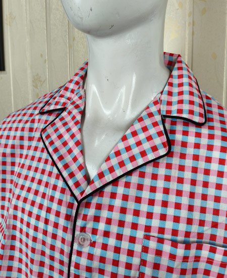 Red-Gray Check Zara Men's Night Suit
