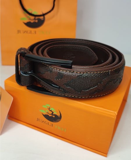 Brown Snake Leather Jungle Tree Belt 007