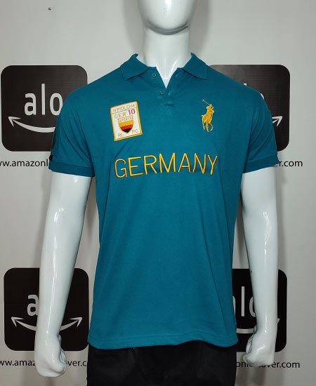 Germany Men's Polo Shirt Ocean Blue