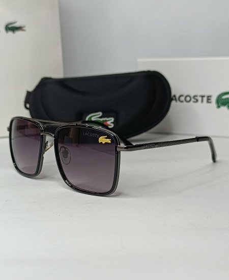 Lacste Metallic Black Sunglasses-LOCAS01