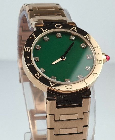 Bvlgari Watch Ref103202 Rose Gold Olive Green