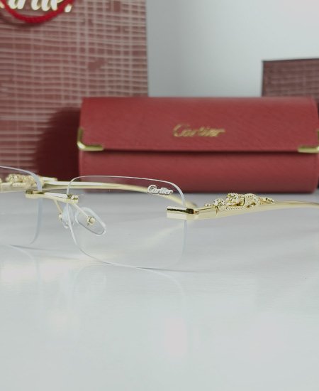 Cartier Golden Leopard Power Glasses Frame-CRT51