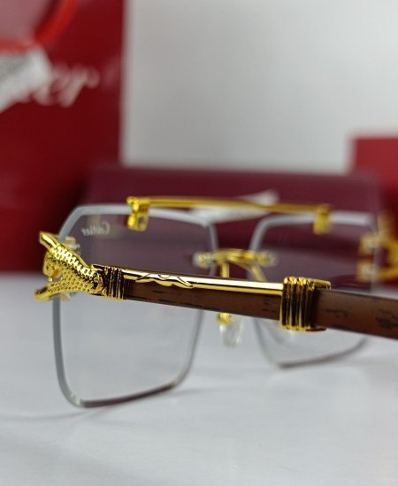 Cartier Golden Wood Power Glasses Frame-CRT23 - Image 6