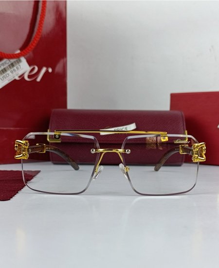 Cartier Golden Wood Power Glasses Frame-CRT23 - Image 4