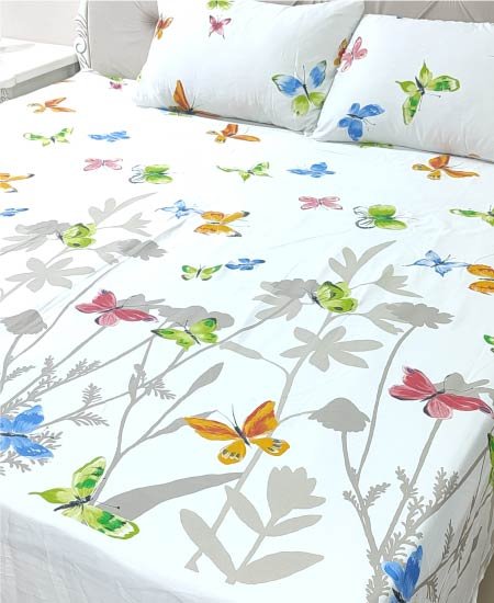 Cotton Satin Bedsheet Butterfly TC-240 Jungle Tree - Image 2