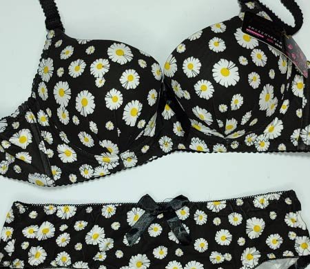 Flora 2PC Bra Black 38