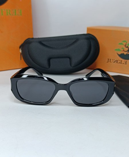 Jungle Tree Black Rectangular Polarized Sunglasses-JT05 - Image 3