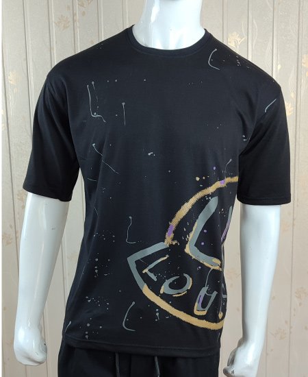 LV Cotton Black T-Shirts