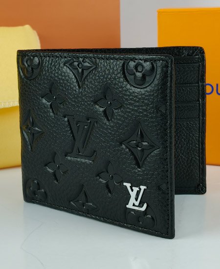 LV Men's Leather Wallet Black 60220