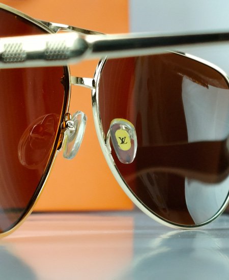 LV Sunglasses Golden Brown Aviator LV41 - Image 5