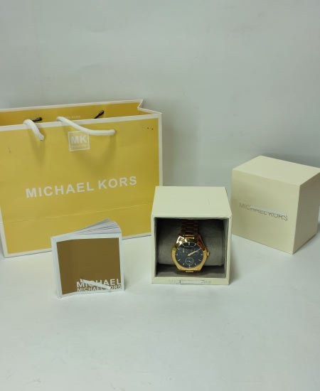 Michael Kors Black Ladies Watch MK3205 Yellow Gold - Image 2
