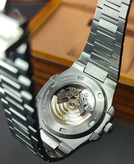 PATEK PHLIPE Nautilus Silver Skeleton Black Dail Watch - Image 6