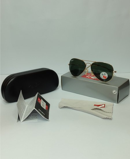 Rayban-Aviator Polarized Golden Green Sunglasses - Image 2