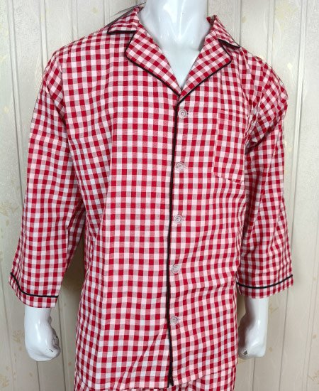 Red Check Zara Men's Night Suit