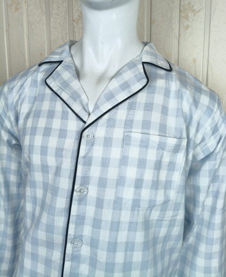 Sky Blue Check Zara Men's Night Suit
