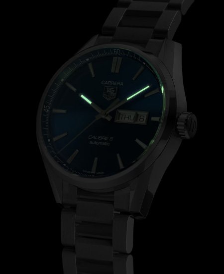 TAG Heuer Carrera Calibre 5 Blue Dial WAR201EBA0723 Watch - Image 4