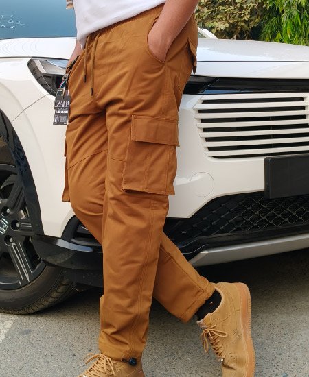 Zara Brown Cargo Trousers