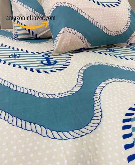 Premium Cotton Bedsheet Anchor Navy