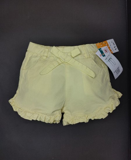 Girls Denim Cotton Yellow Shorts