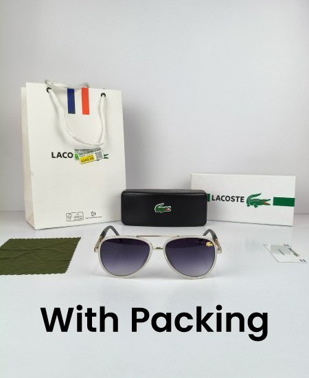 Lacoste Aviator Sunglasses Snow Black - Image 2