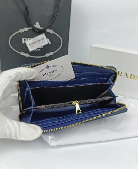 Prada Ladies Wallet Blue - Image 3