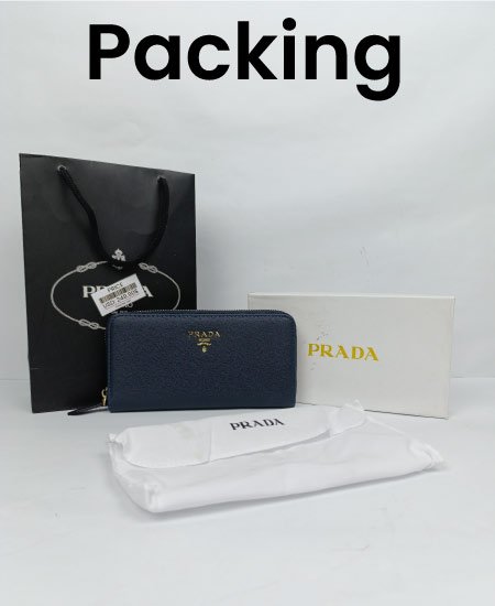 Prada Ladies Wallet Blue - Image 2