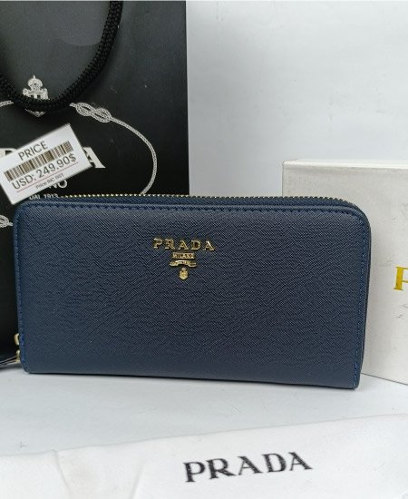 Prada Ladies Wallet Blue - Image 4