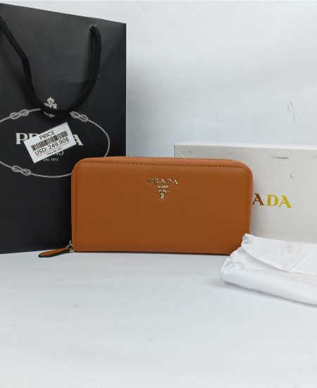 Prada Ladies Wallet Brown - Image 3