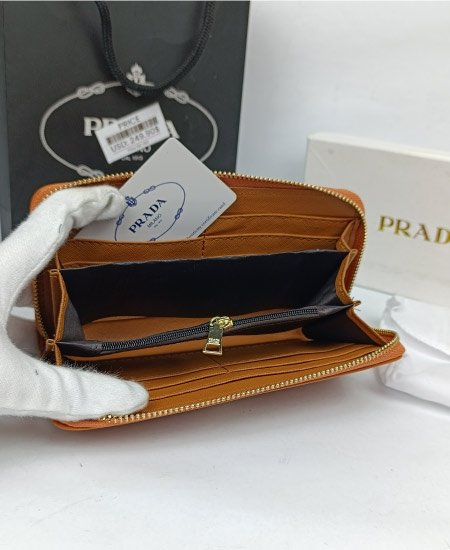 Prada Ladies Wallet Brown - Image 4